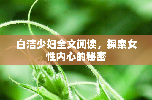 白洁少妇全文阅读,探索女性内心的秘密 白洁少妇全文阅读,探索女性内心的秘密
