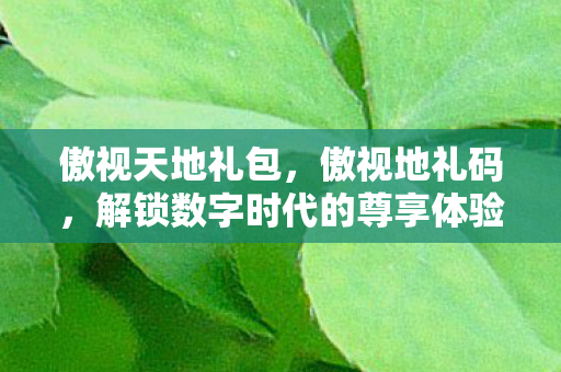 傲视天地礼包,傲视地礼码,解锁数字时代的尊享体验 傲视天地礼包,傲视地礼码,解锁数字时代的尊享体验