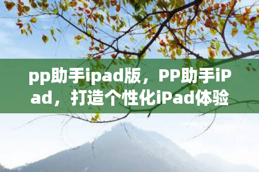 pp助手ipad版,PP助手iPad,打造个性化iPad体验 pp助手ipad版,PP助手iPad,打造个性化iPad体验