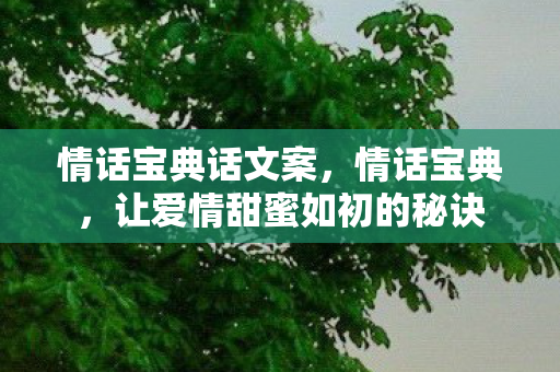 情话宝典话文案,情话宝典,让爱情甜蜜如初的秘诀 情话宝典话文案,情话宝典,让爱情甜蜜如初的秘诀