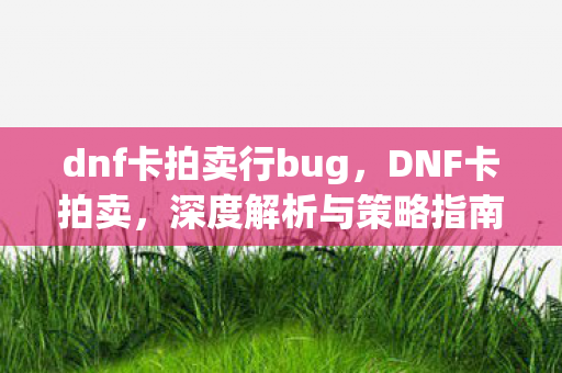 dnf卡拍卖行bug,DNF卡拍卖,深度解析与策略指南 dnf卡拍卖行bug,DNF卡拍卖,深度解析与策略指南