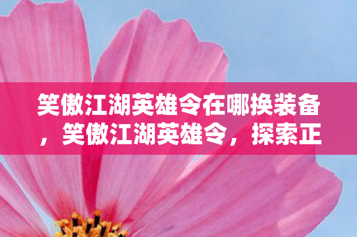 笑傲江湖英雄令在哪换装备,笑傲江湖英雄令,探索正版江湖的无限可能 笑傲江湖英雄令在哪换装备,笑傲江湖英雄令,探索正版江湖的无限可能