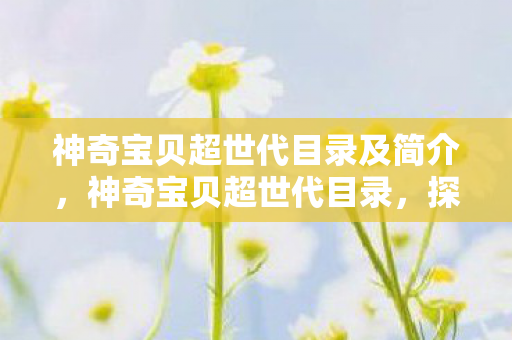 神奇宝贝超世代目录及简介,神奇宝贝超世代目录,探索宝可梦世界的全新篇章 神奇宝贝超世代目录及简介,神奇宝贝超世代目录,探索宝可梦世界的全新篇章