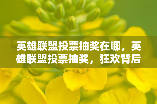 英雄联盟投票抽奖在哪,英雄联盟投票抽奖,狂欢背后的秘密 英雄联盟投票抽奖在哪,英雄联盟投票抽奖,狂欢背后的秘密