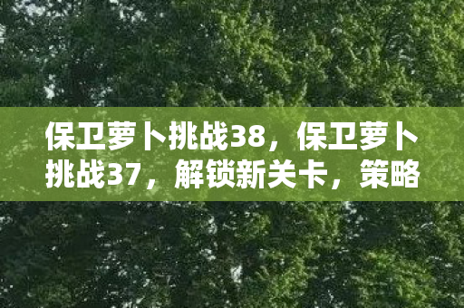 保卫萝卜挑战38，保卫萝卜挑战37，解锁新关卡，策略升级