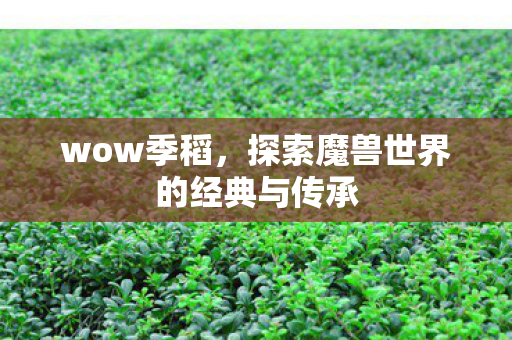 wow季稻,探索魔兽世界的经典与传承 wow季稻,探索魔兽世界的经典与传承