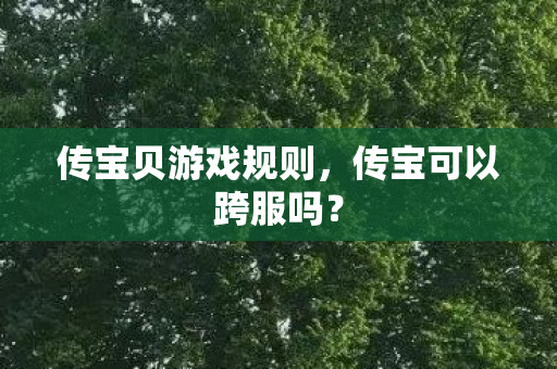 传宝贝游戏规则,传宝可以跨服吗? 传宝贝游戏规则,传宝可以跨服吗?