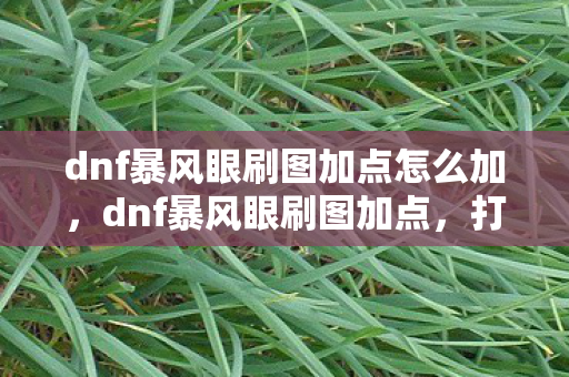 dnf暴风眼刷图加点怎么加,dnf暴风眼刷图加点,打造高效刷图体验 dnf暴风眼刷图加点怎么加,dnf暴风眼刷图加点,打造高效刷图体验