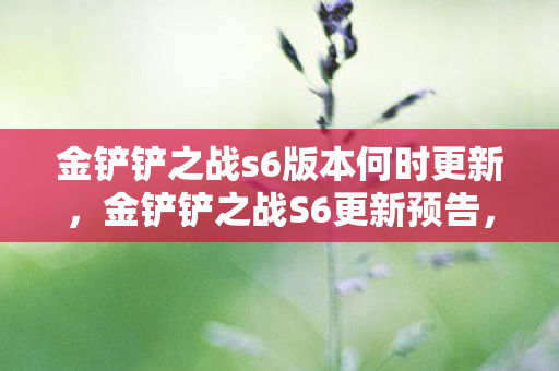 金铲铲之战s6版本何时更新,金铲铲之战S6更新预告,全新赛季,全新挑战! 金铲铲之战s6版本何时更新,金铲铲之战S6更新预告,全新赛季,全新挑战!