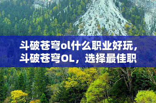 斗破苍穹ol什么职业好玩,斗破苍穹OL,选择最佳职业,开启斗气之旅 斗破苍穹ol什么职业好玩,斗破苍穹OL,选择最佳职业,开启斗气之旅