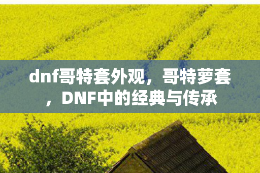 dnf哥特套外观,哥特萝套,DNF中的经典与传承 dnf哥特套外观,哥特萝套,DNF中的经典与传承