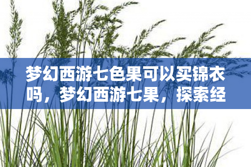 梦幻西游七色果可以买锦衣吗,梦幻西游七果,探索经典游戏的多元魅力 梦幻西游七色果可以买锦衣吗,梦幻西游七果,探索经典游戏的多元魅力