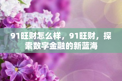 91旺财怎么样,91旺财,探索数字金融的新蓝海 91旺财怎么样,91旺财,探索数字金融的新蓝海