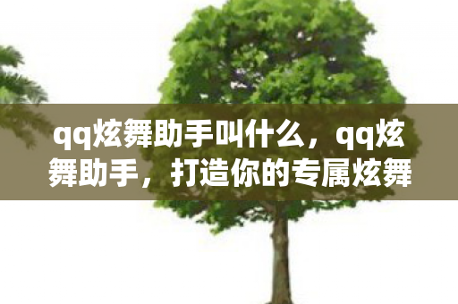 qq炫舞助手叫什么，qq炫舞助手，打造你的专属炫舞世界