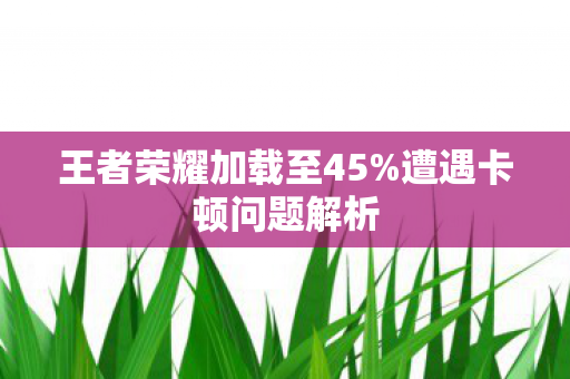 王者荣耀加载至45%遭遇卡顿问题解析 王者荣耀加载至45%遭遇卡顿问题解析