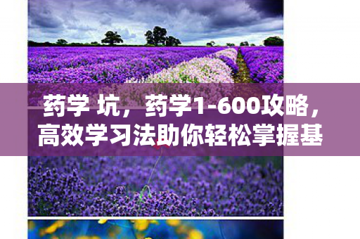 药学 坑,药学1-600攻略,高效学习法助你轻松掌握基础知识 药学 坑,药学1-600攻略,高效学习法助你轻松掌握基础知识