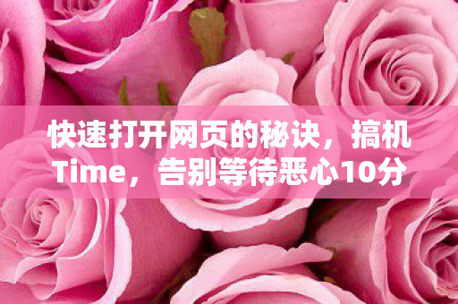 快速打开网页的秘诀,搞机Time,告别等待恶心10分钟 快速打开网页的秘诀,搞机Time,告别等待恶心10分钟