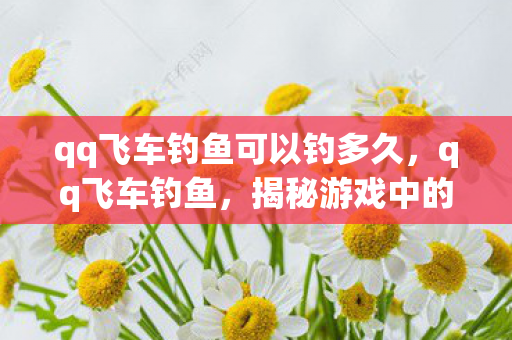 qq飞车钓鱼可以钓多久,qq飞车钓鱼,揭秘游戏中的隐藏乐趣与挑战 qq飞车钓鱼可以钓多久,qq飞车钓鱼,揭秘游戏中的隐藏乐趣与挑战