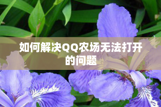 如何解决QQ农场无法打开的问题 如何解决QQ农场无法打开的问题