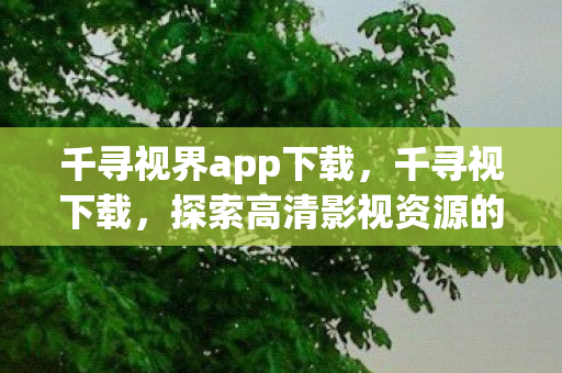 千寻视界app下载，千寻视下载，探索高清影视资源的便捷之旅