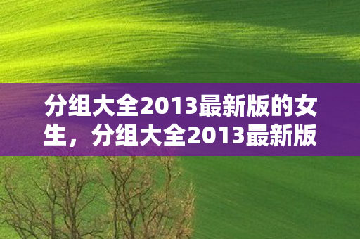 分组大全2013最新版的女生，分组大全2013最新版，解锁高效团队协作的密钥