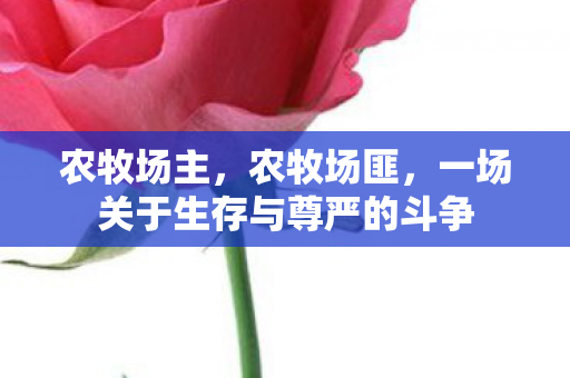 农牧场主,农牧场匪,一场关于生存与尊严的斗争 农牧场主,农牧场匪,一场关于生存与尊严的斗争