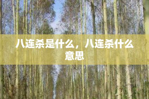 八连杀是什么,八连杀什么意思 八连杀是什么,八连杀什么意思