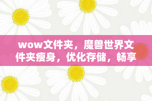 wow文件夹,魔兽世界文件夹瘦身,优化存储,畅享游戏新体验 wow文件夹,魔兽世界文件夹瘦身,优化存储,畅享游戏新体验