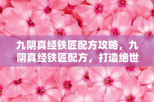 九阴真经铁匠配方攻略，九阴真经铁匠配方，打造绝世神兵的秘诀
