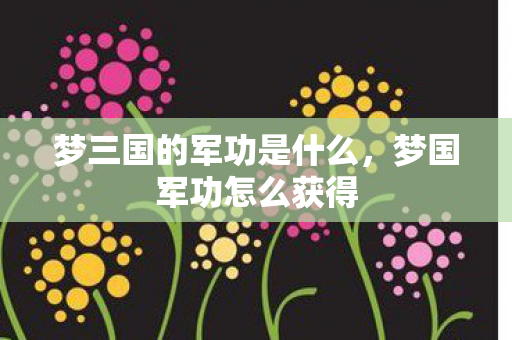 梦三国的军功是什么,梦国军功怎么获得 梦三国的军功是什么,梦国军功怎么获得