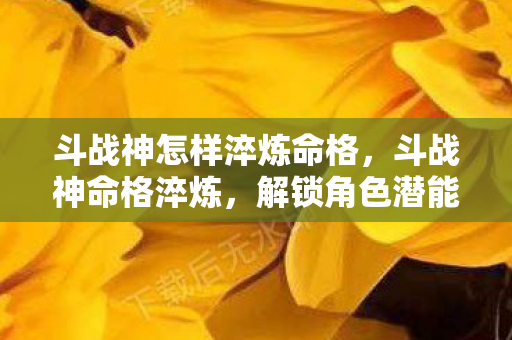 斗战神怎样淬炼命格，斗战神命格淬炼，解锁角色潜能的奥秘