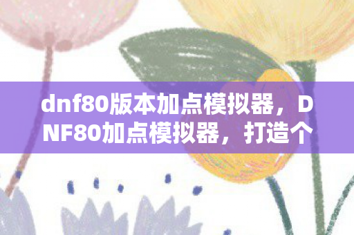 dnf80版本加点模拟器，DNF80加点模拟器，打造个性化角色，提升战斗力的关键