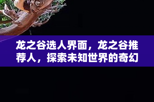 龙之谷选人界面,龙之谷推荐人,探索未知世界的奇幻之旅 龙之谷选人界面,龙之谷推荐人,探索未知世界的奇幻之旅