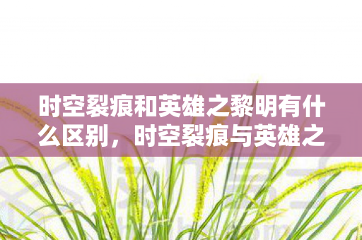 时空裂痕和英雄之黎明有什么区别，时空裂痕与英雄之黎明，两款经典游戏的独特魅力