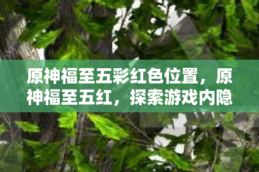 原神福至五彩红色位置,原神福至五红,探索游戏内隐藏福利与活动攻略 原神福至五彩红色位置,原神福至五红,探索游戏内隐藏福利与活动攻略
