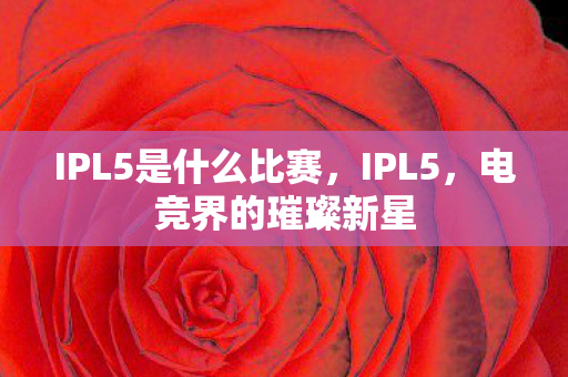 IPL5是什么比赛,IPL5,电竞界的璀璨新星 IPL5是什么比赛,IPL5,电竞界的璀璨新星