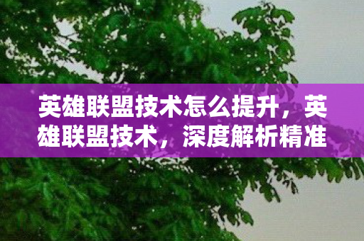 英雄联盟技术怎么提升，英雄联盟技术，深度解析精准走位与预判意识