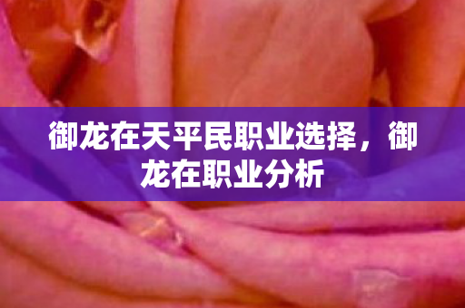 御龙在天平民职业选择,御龙在职业分析 御龙在天平民职业选择,御龙在职业分析