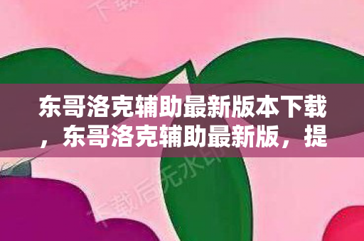 东哥洛克辅助最新版本下载,东哥洛克辅助最新版,提升游戏体验的得力助手 东哥洛克辅助最新版本下载,东哥洛克辅助最新版,提升游戏体验的得力助手