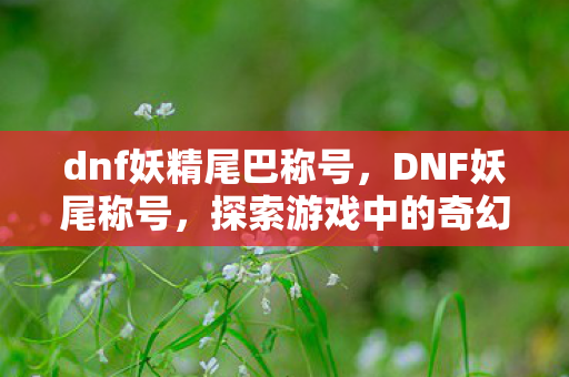 dnf妖精尾巴称号,DNF妖尾称号,探索游戏中的奇幻之旅 dnf妖精尾巴称号,DNF妖尾称号,探索游戏中的奇幻之旅
