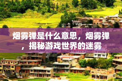 烟雾弹是什么意思,烟雾弹,揭秘游戏世界的迷雾 烟雾弹是什么意思,烟雾弹,揭秘游戏世界的迷雾