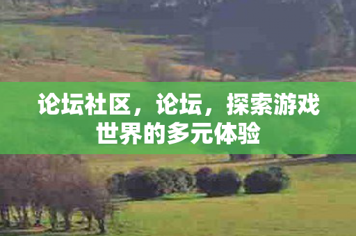 论坛社区,论坛,探索游戏世界的多元体验 论坛社区,论坛,探索游戏世界的多元体验