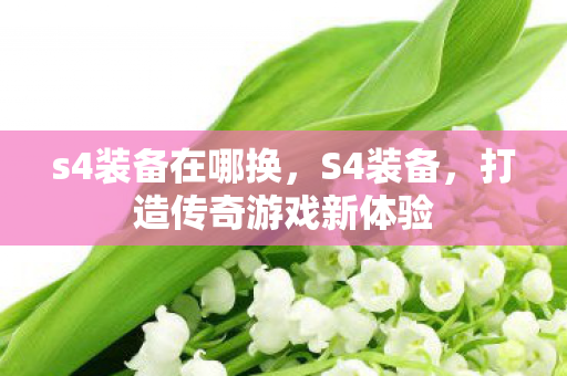 s4装备在哪换,S4装备,打造传奇游戏新体验 s4装备在哪换,S4装备,打造传奇游戏新体验