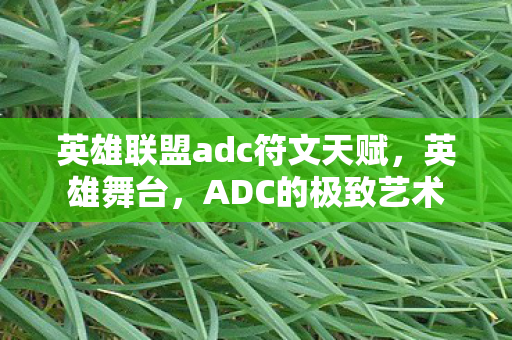 英雄联盟adc符文天赋，英雄舞台，ADC的极致艺术