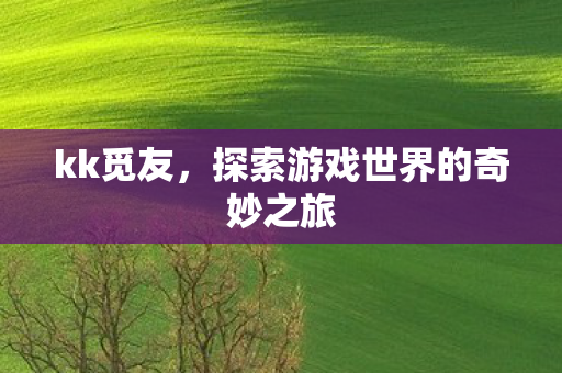 kk觅友,探索游戏世界的奇妙之旅 kk觅友,探索游戏世界的奇妙之旅