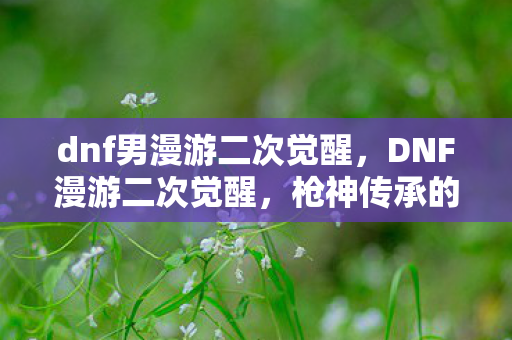 dnf男漫游二次觉醒,DNF漫游二次觉醒,枪神传承的华丽篇章 dnf男漫游二次觉醒,DNF漫游二次觉醒,枪神传承的华丽篇章