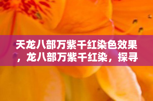 天龙八部万紫千红染色效果,龙八部万紫千红染,探寻经典与创新的交汇点 天龙八部万紫千红染色效果,龙八部万紫千红染,探寻经典与创新的交汇点