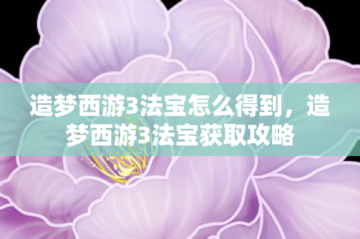 造梦西游3法宝怎么得到，造梦西游3法宝获取攻略