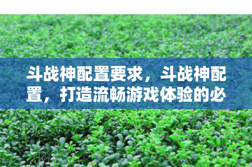 斗战神配置要求,斗战神配置,打造流畅游戏体验的必备条件 斗战神配置要求,斗战神配置,打造流畅游戏体验的必备条件
