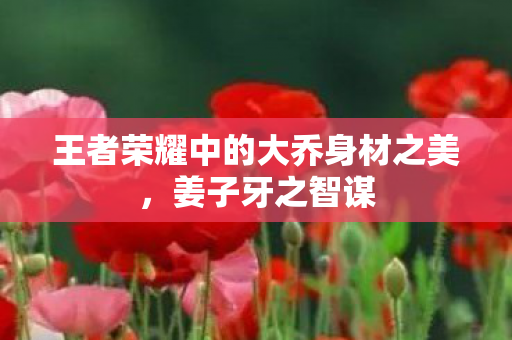 王者荣耀中的大乔身材之美,姜子牙之智谋 王者荣耀中的大乔身材之美,姜子牙之智谋